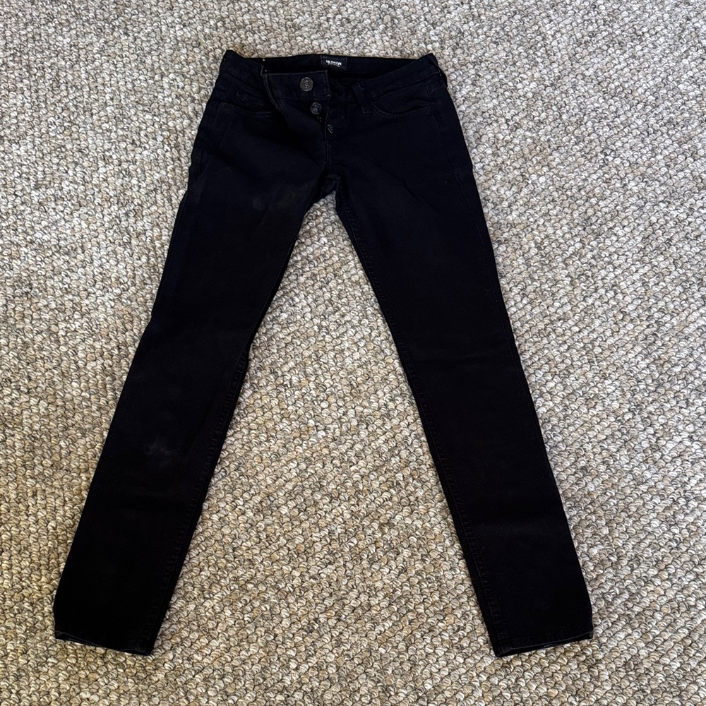 Women’s Hudson Black Jeans with buttons size 25 like new inseam approx. 29”